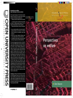 cover image of Perspectives On Welfare
